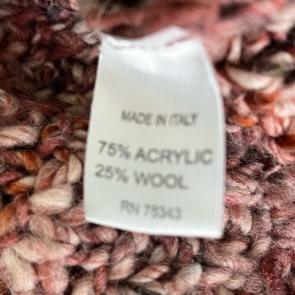 Elsamanda Made In Italy Chunky Knit Relaxed Turtleneck Sweater Size M - Picture 5 of 5